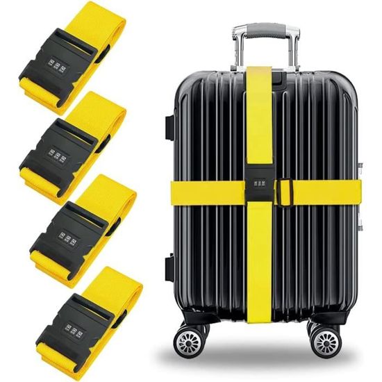 Sangle de bagage de voyage, boucle de sangle de bagage réglable en 4