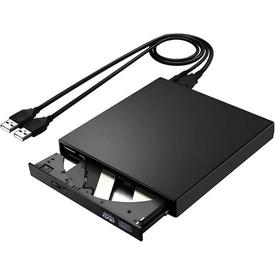 Lecteur CD externe avec câble USB 2.0 A, B, graveur portable et lecteur à  faible bruit, CD DVD RW Drive avec Plug & Play [69] - Cdiscount Informatique