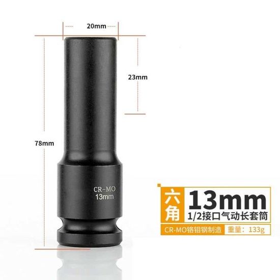 Bricolage Clés à Molette Tête Cylindrique 17 Mm 1/2 Clé à Chocs écrou Clé à Doui