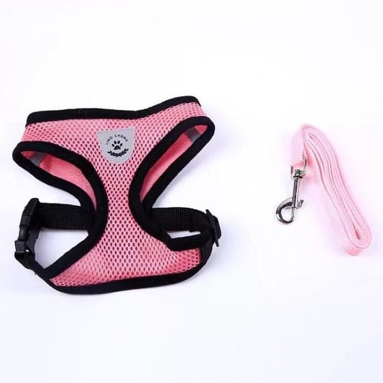 Collier,Harnais réglable pour chat, gilet, laisse, accessoires pour petits, moyens chiots