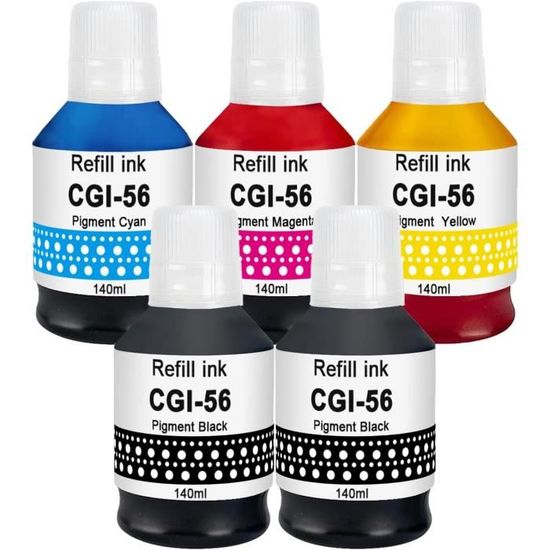Molabel Kompatible Tinte Für Canon GI-56 – 4er-Set (Schwarz 175 Ml, CMY Je 140 Ml) Für MAXIFY GX Serie