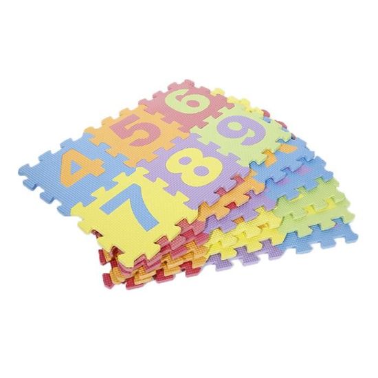 Aqrau Tapis puzzle mousse 26 lettres 10 chiffres 3Lot de 6