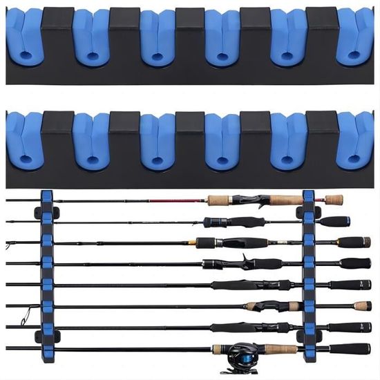 Support Canne à Pêche Multifonction - Range 16 Cannes | Gain De Place Garage & Sous-Sol | Plastique ABS Solide