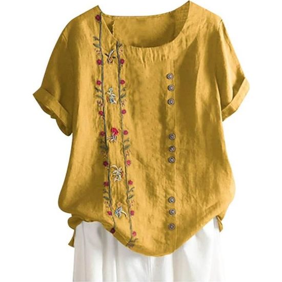 Tunique T-shirt Manches Longues Femme Taille L/40 En Coton Bleu - Occasion Très Bon état