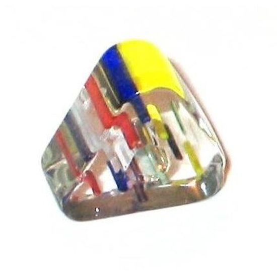 10 Perles Triangle En Verre Multicolores Avec Inclusions - 6x10mm, Pour Création Bijoux