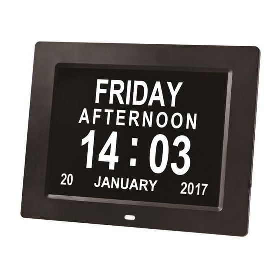 FOREVER Setty Digita Réveil avec fonction rotative, calendrier, affichage de la température, de la date et de la lumière colorée - Réveil de voyage pour enfants - Réveil lumineux - Pour bureau