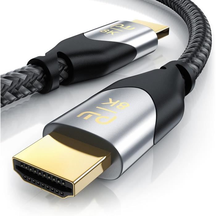 4m câble hdmi 2.1 8k 4k 4 mètres, 8 k 30hz 120hz dsc, 4 k 144hz 240hz dsc,  uhd ii, hdmi 2.0a 2.0b 4 m, 3d, ps5, ps4, haut déb[A427] - Cdiscount TV Son  Photo