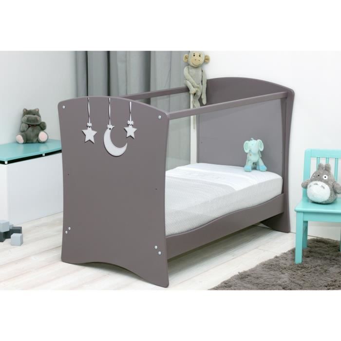 At4 Lit Bebe 60x1 Cm Plexiglas Lune Et Etoile Taupe Cdiscount Puericulture Eveil Bebe