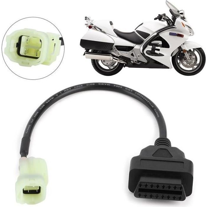 OBD2 à 4 broches câble d'adaptateur de diagnostic détection de défaut de moto adaptées aux motos Honda ou similaires -JIA