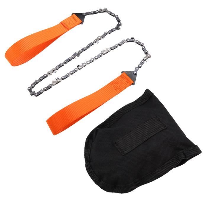 Scie à chaîne manuelle d'urgence pour poche de survie en plein air Kit de randonnée camping noir HB039 -GRO