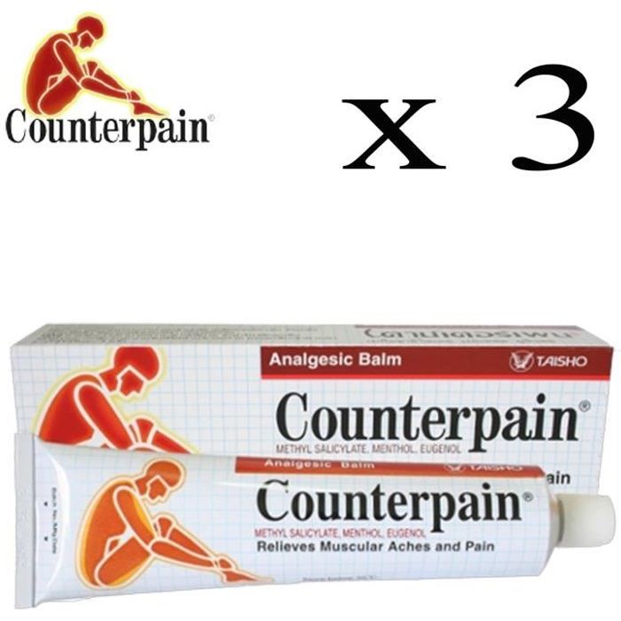Lot 3 Pommade Counterpain -Chaud - Grand Format 3x120 Grams - Sport Effort Muscle - Suivi Offert