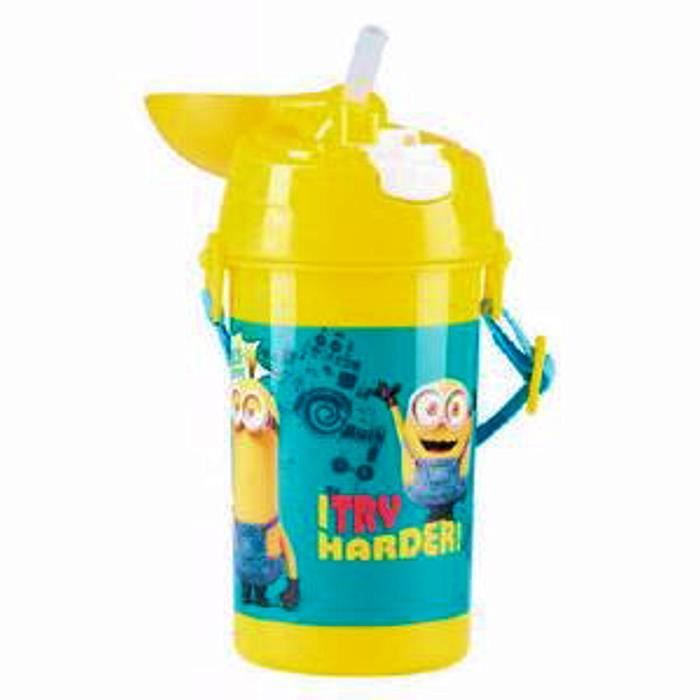 Gourde bouteille LES MINIONS avec lanière enfant