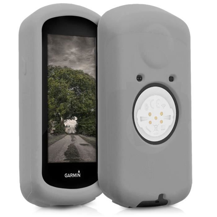 kwmobile Housse GPS vélo - Accessoire pour Garmin Edge 1030 - Protection boitier navigateur - Étui en Silicone Gris
