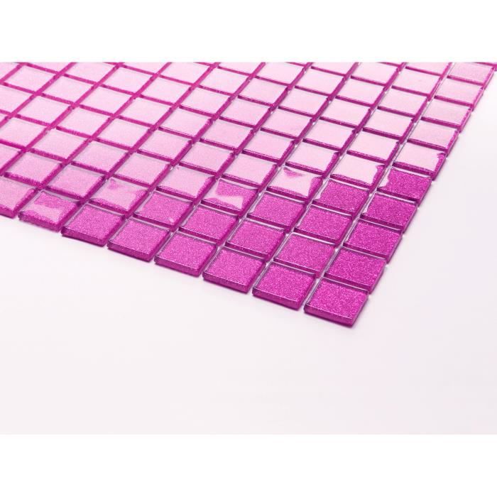 Carrelage mosaïque en verre. Rose Avec des paillettes petit échantillon (MT0018)