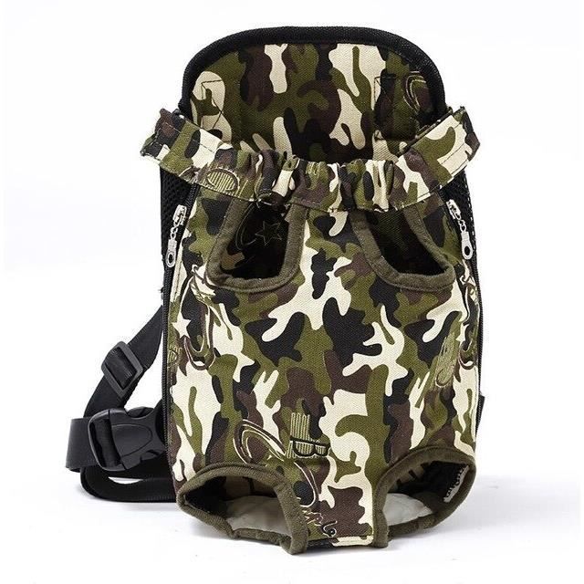 Pettimide sac à dos réglable pour chien Kangourou, sac frontal respirant pour chiens, chiot - Type Camouflage-S