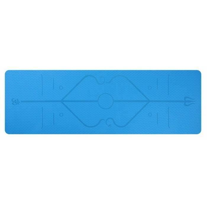 Tapis Yoga -Tapis De Sport Fitness a La Maison -Tapis de Pilates,Poids léger,Antidérapant 183 * 61 * 0,6 cm bleu