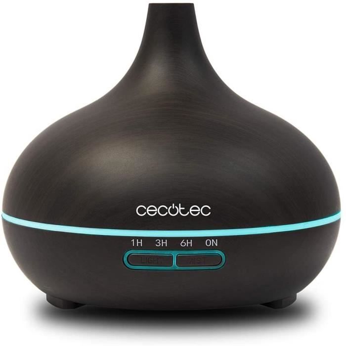Cecotec Humidificateur Ultrasonique Pure Aroma 300 Ying. Diffuseur de Parfum, Minuterie 10 Heures, 7 Couleurs LED, 300 ml, Fonction