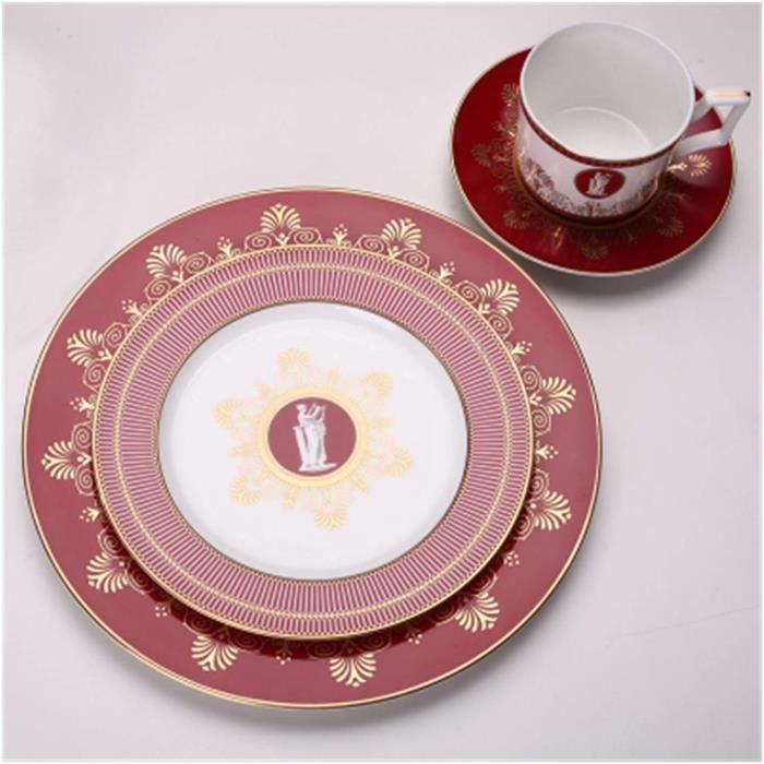 SERVICE A CAFE Assiette de diner Plaque de dîner Set Bone China Coffee Coffret Vaisselle Plate Casse Café Coupe Sau876