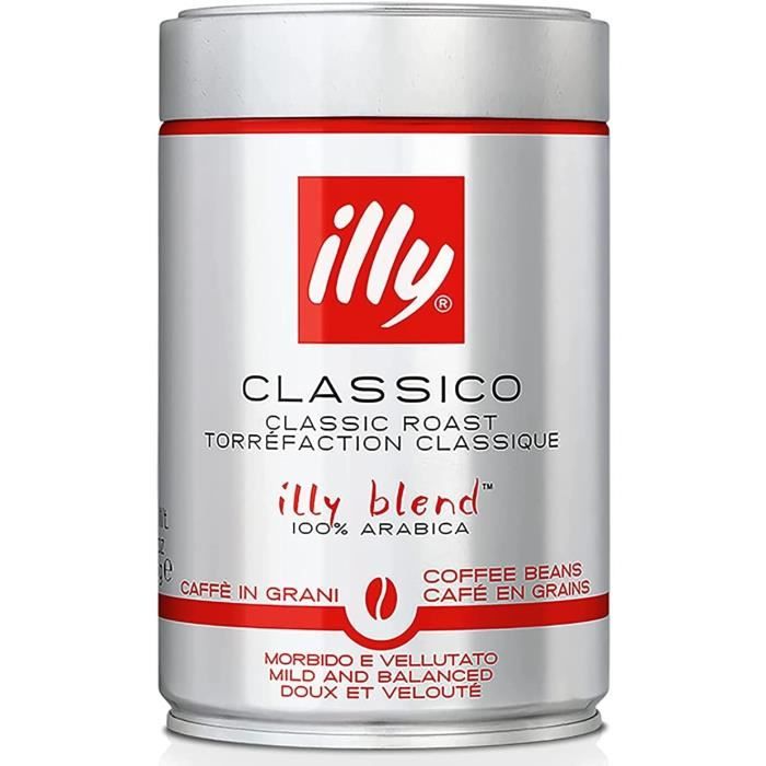 illy, Café en Grains Goût Classique - 100% Arabica - 6 boîtes de 250g (1.5 kg)