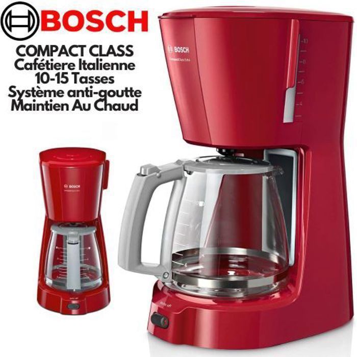 BOSCH TKA3A034 Cafetière filtre CompactClass Extra - Rouge
