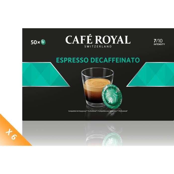 Lot de 6 CAFE ROYAL Compatible Nespresso Professionnel Espr. Decafféinato x50