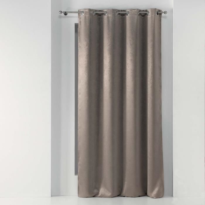 Rideau a oeillets 135 x 240 cm occultant marbre marbrea Taupe