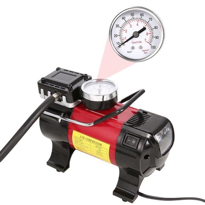 Homdox Compresseur d'air Manomètre de pneu de voiture 12V 168W rouge