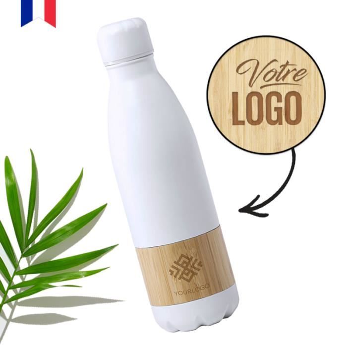 Gourde isotherme BAMBOU à personnaliser - Bouteille isotherme 750 ml Double Paroi Chaud 5h Froid 15h [ Gourde personnalisable ]