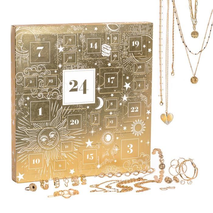 Calendrier de l'Avent 2022 Doré - 24 Bijoux