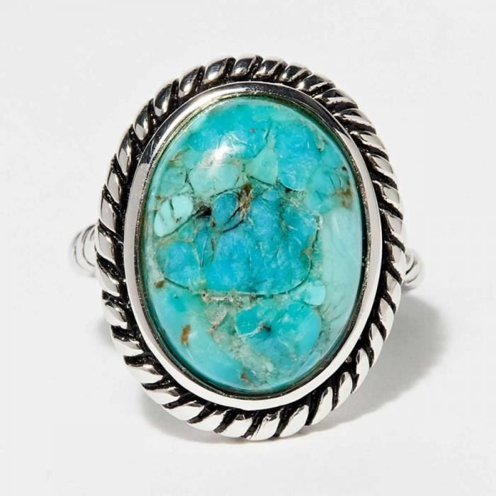 Bague argent massif et pierre naturelle