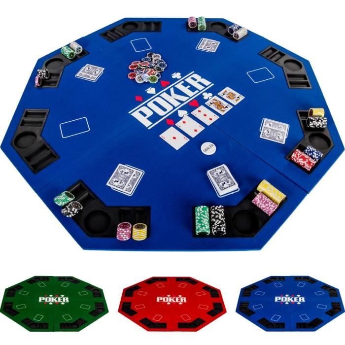 Plateau de poker pliable, 122 cm, bleu