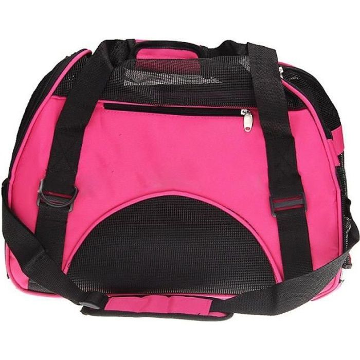 Sac de transport de voyage pour chien chat Sac d'animal de compagnie en tissu rose