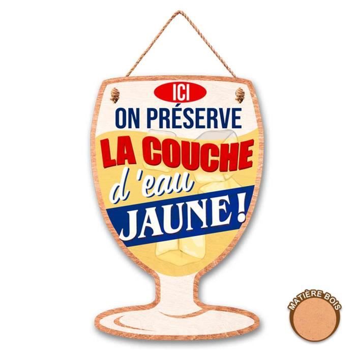 Plaque bois Verre -La couche d'eau jaune-