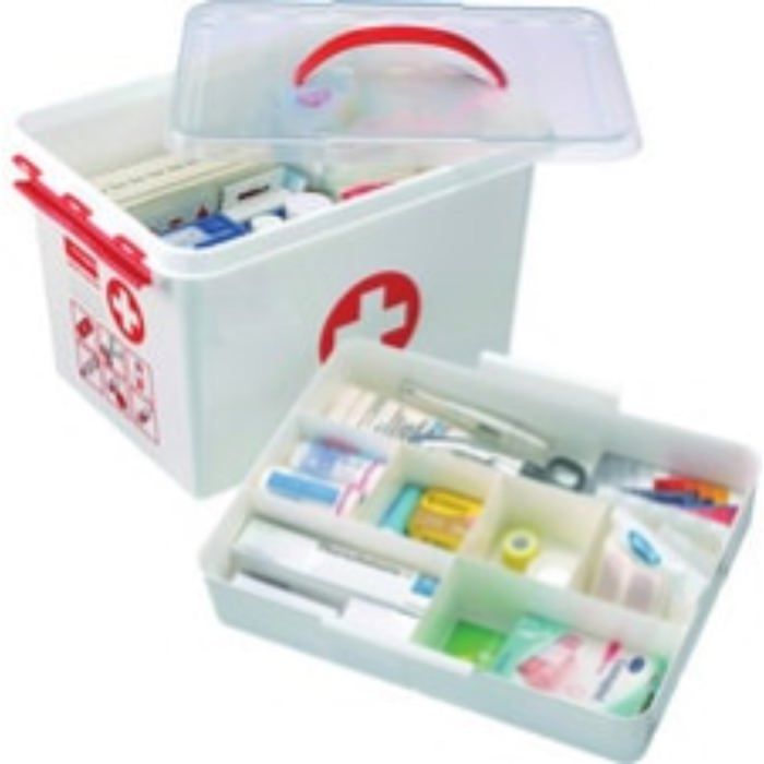 FAST Boîtes rangement pharmacie - 6 L - Blanc