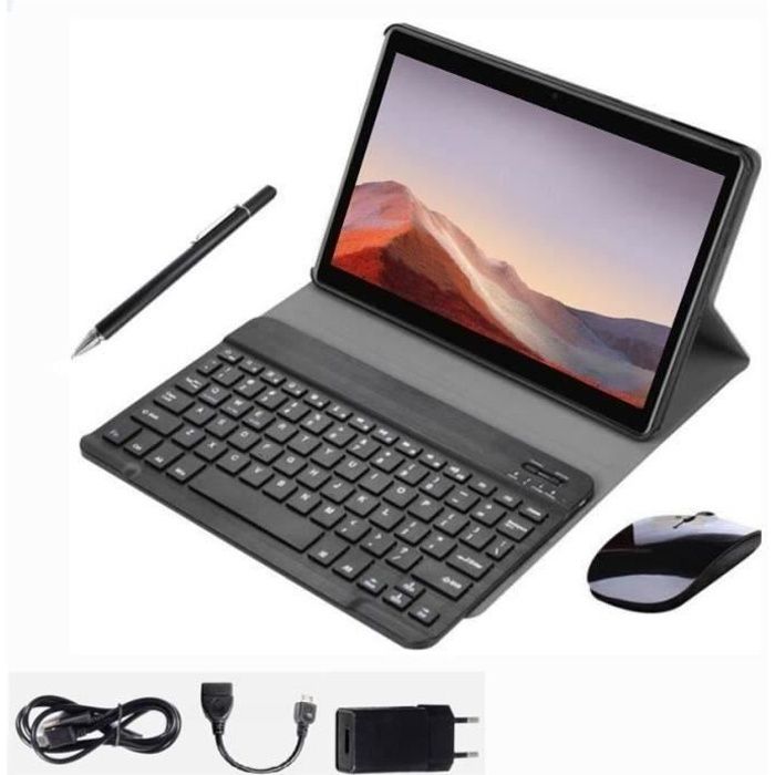 Tablette Tactile 10.1 Pouces Android Tablettes avec 32Go ROM, 4G Dual SIM Call, Dual Camera (WI-FI, Bluetooth)-Noir