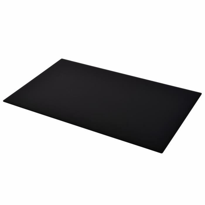 Dessus de table rectangulaire Verre trempé 1000 x 620 mm Noir