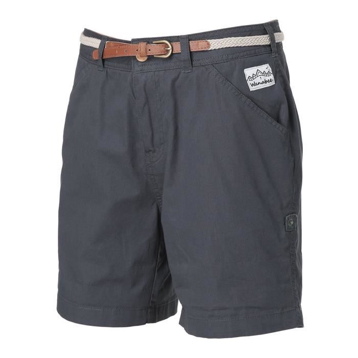 WANABEE Short de randonnée Ariana Sho Evo - Femme - Gris Anthracite