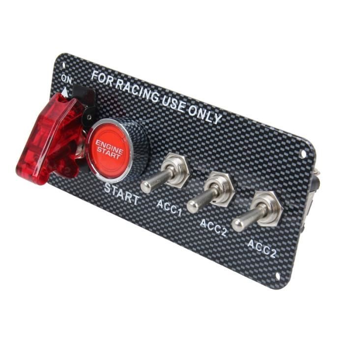 Interrupteur voiture pour les Voitures de Course 12V / 30A Fibre De Carbone Racing 12 V LED D'allumage Panneau De Démarrage Moteur