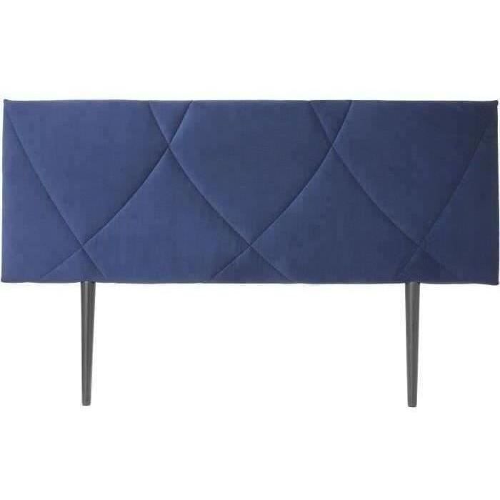 Tête de lit TUDOR - Velours Bleu Marine - L.162 x H.100 x P.7 cm