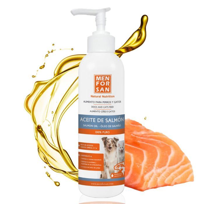 Complément alimentaire - Menforsan - Huile de saumon - 500ml - Chien - Oméga-3 et 6 Complément alimentaire - Menforsan - Huile de saumon - 500ml - Chien - Oméga-3 et 6