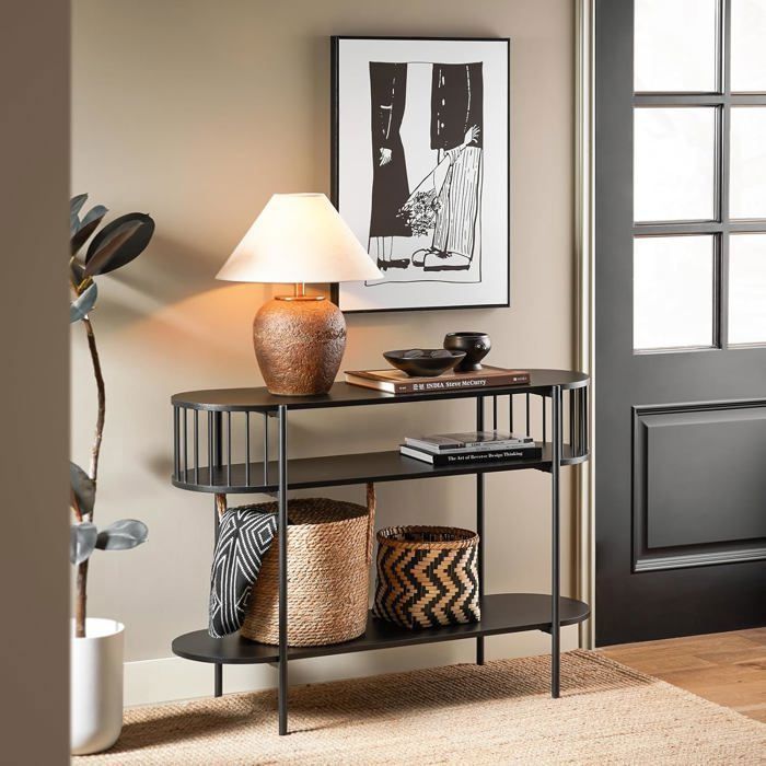 SoBuy Console entrée industrielle bois métal 3 niveaux meuble couloir grande capacité noir 110x39x76 cm SoBuy Console entrée industrielle bois métal 3 niveaux meuble couloir grande capacité noir 110x39x76 cm
