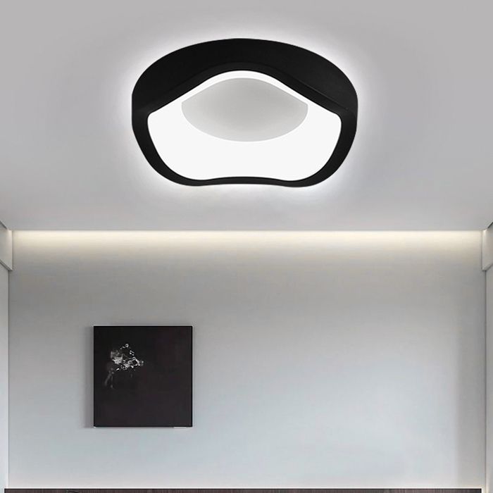 SNOGOLD Plafonnier LED Moderne 12W Lumière Blanche - Lampe de Plafond Noir Ø20cm Luminaire pour Salon Cuisine Chambre