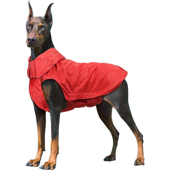 Comparer les prix de Manteaux Imperméables Raincoat Chiens Imperméable Veste pour Animaux de Compagnie Chiens Hiver Chaud Vêtements De Pluie Rouge-L