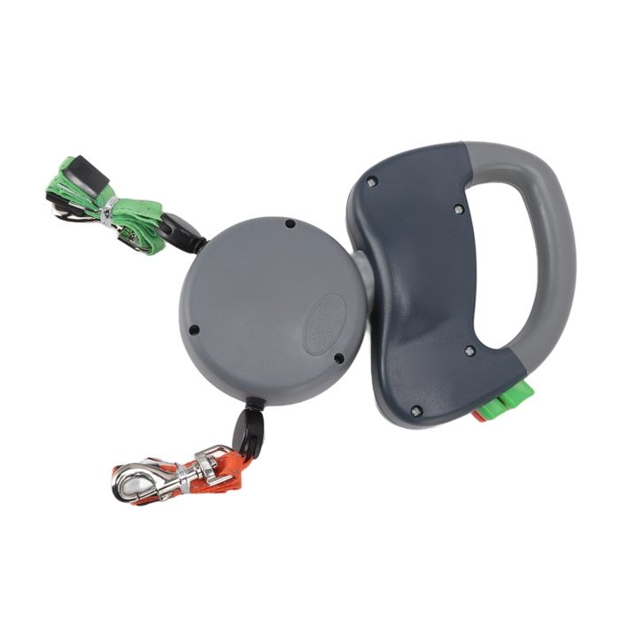 Meilleurs prix pour SURENHAP Corde rétractable pour chien double laisse rétractable pour animaux de compagnie corde à enroulement sport harnais Gris