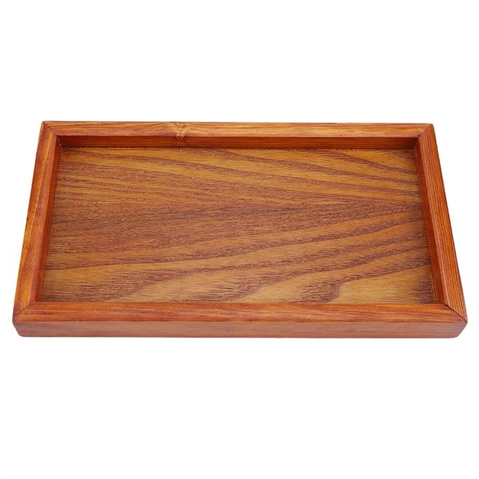 SALALIS Plateau en bois Rectangle plateau de thé en bois servant des collations assiettes à la plaque de art plateau 22 * 12cm