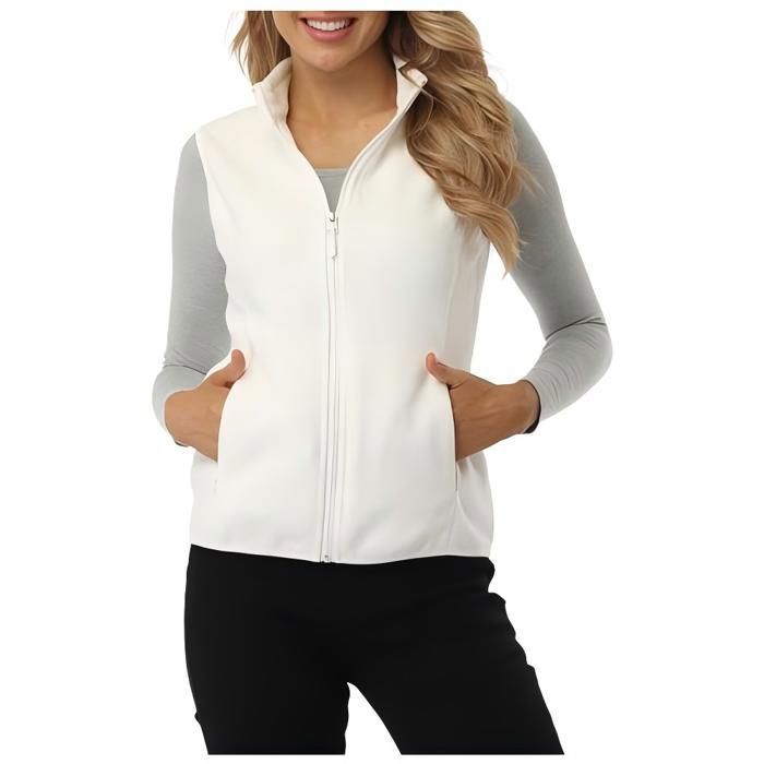 Fuinloth Manteaux sans Manche Femme Gilet Ultra Chaud Veste sans Manche Col Roulé Grande Taille Hiver Doudoune Jaune M