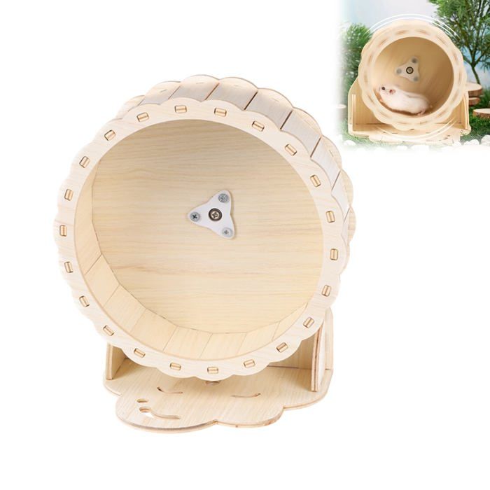 Meilleurs prix pour Roue Exercice Hamster - 1 pièce Roue Exercice Hamster Bois Silencieuse 26cm - Pour Gerbille/Cochon dInde QIEDOVIEY