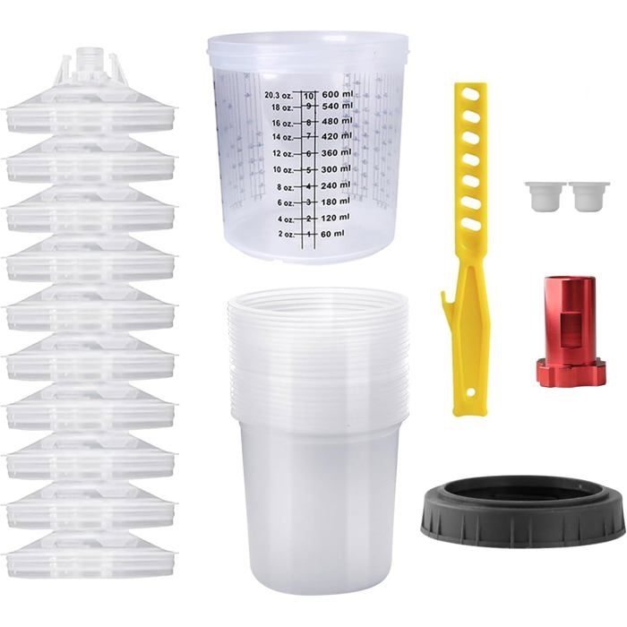 Lot De 20 Godets Mélangeur 1,4 Litre - Pour Peinture Auto Et Carrosserie, Réutilisables
