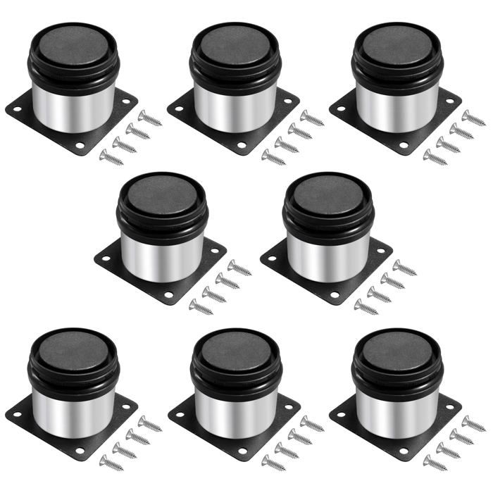 8 Pieds de Meuble Réglables en Inox 5cm - Hauteur Réglable 0-15mm avec Vis pour Canapé Table Meuble Cuisine