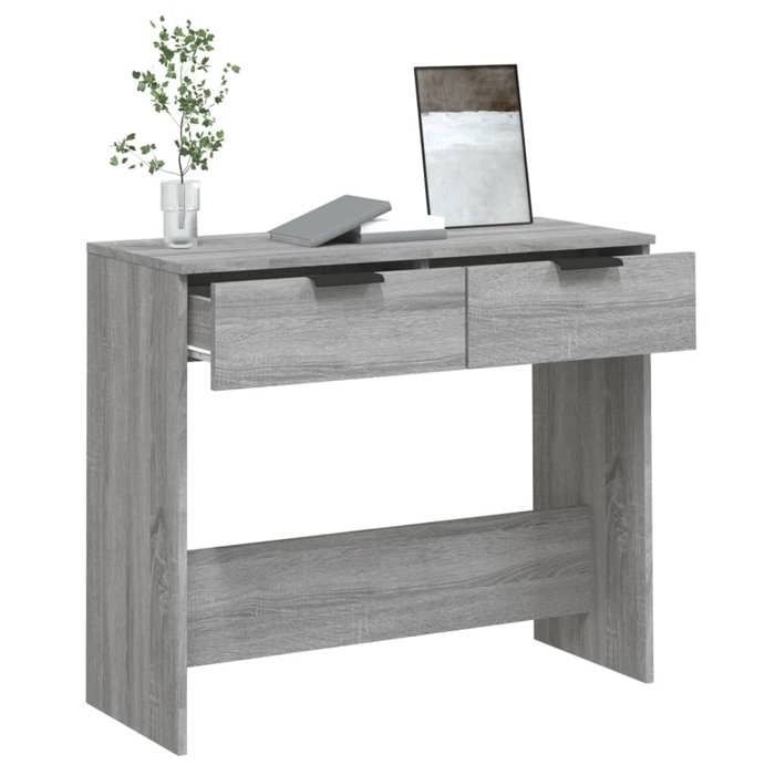 Gris Table console - CLARENCE - Meuble couloir - Sonoma gris 90x36x75 cm - Bois dingénierie CC673